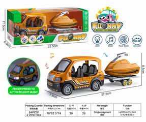 PULL BACK DIE-CAST CAR W/LIGHT & MUSIC,