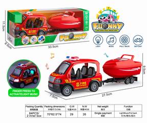 PULL BACK DIE-CAST CAR W/LIGHT & MUSIC,