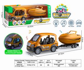 PULL BACK DIE-CAST CAR W/LIGHT & MUSIC,