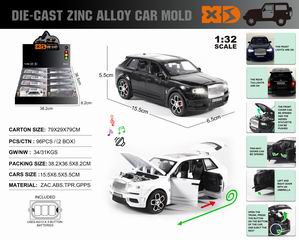 1:32 PULL BACK DIE-CAST CAR W/LIGHT & SOUND 8PCS,