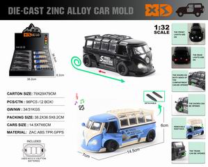 1:32 PULL BACK DIE-CAST CAR W/LIGHT & SOUND 8PCS,