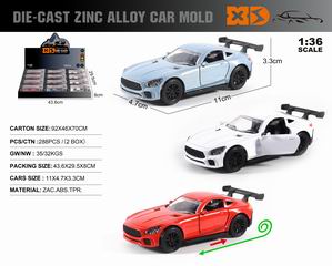 1:36 PULL BACK DIE-CAST CAR 12PCS,
