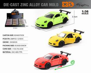 1:36 PULL BACK DIE-CAST CAR 12PCS,