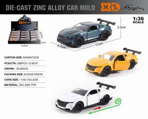 1:36 PULL BACK DIE-CAST CAR 12PCS,