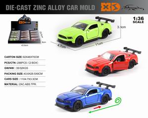 1:36 PULL BACK DIE-CAST CAR 12PCS,