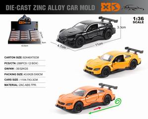 1:36 PULL BACK DIE-CAST CAR 12PCS,