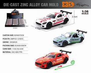 1:36 PULL BACK DIE-CAST CAR 12PCS,