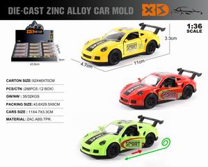 1:36 PULL BACK DIE-CAST CAR 12PCS,