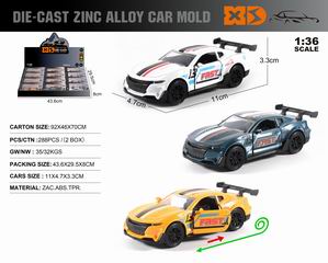 1:36 PULL BACK DIE-CAST CAR 12PCS,