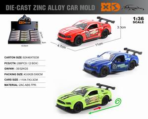 1:36 PULL BACK DIE-CAST CAR 12PCS,