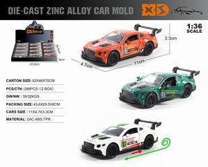 1:36 PULL BACK DIE-CAST CAR 12PCS,
