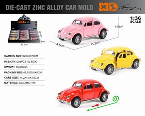 1:36 PULL BACK DIE-CAST CAR 12PCS,