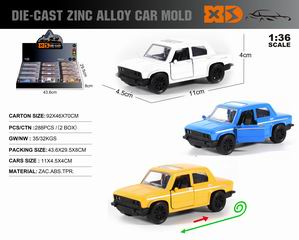 1:36 PULL BACK DIE-CAST CAR 12PCS,