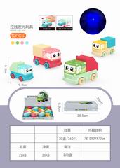 FRICTION SANITATION TRUCK W/LIGHT 12PCS,