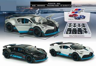 1:24 PULL BACK DIE-CAST CAR W/LIGHT & MUSIC 8PCS,