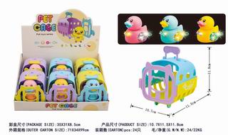 PULL LINE DUCK W/LIGHT 6PCS,