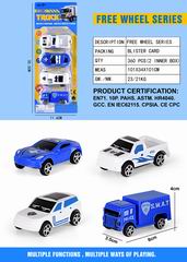 SLIDE POLICE CAR 4PCS,