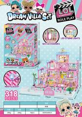 DIY VILLA SET W/LIGHT 318PCS,