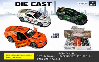 1:32 PULL BACK DIE-CAST CAR 12PCS,