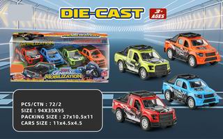 1:43 PULL BACK DIE-CAST CAR 4PCS,