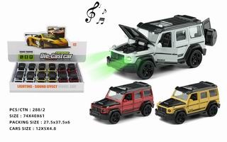 1:32 PULL BACK DIE-CAST CAR W/LIGHT & MUSIC 12PCS,