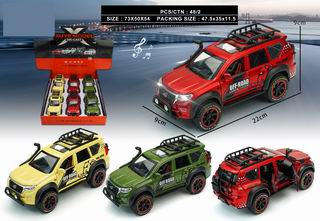 1:24 PULL BACK DIE-CAST CAR W/LIGHT & MUSIC 6PCS,