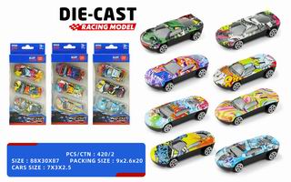 1:64 SLIDE DIE-CAST CAR 3PCS,