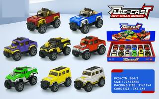 1:64 PULL BACK DIE-CAST CAR 12PCS,