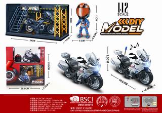 1:12 PULL BACK DIE-CAST MOTORCYCLE W/LIGHT & MUSIC,