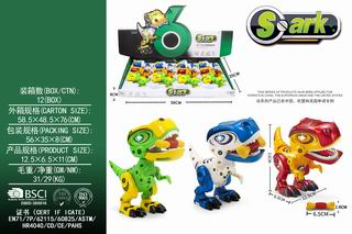 ALLOY DINOSAUR W/LIGHT & SOUND 12PCS,