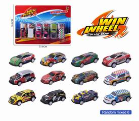1:64 SLIDE DIE-CAST CAR 6PCS,