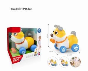 PUSH-PULL DOG W/LIGHT & MUSIC,