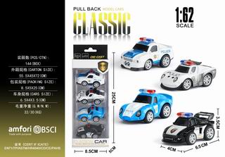 1:62 PULL BACK DIE-CAST CAR 4PCS,