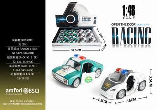 1:48 PULL BACK DIE-CAST CAR 12PCS,