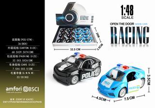 1:48 PULL BACK DIE-CAST CAR 12PCS,
