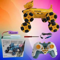 R/C STUNT DOG W/LIGHT & SOUND & SPRAY,