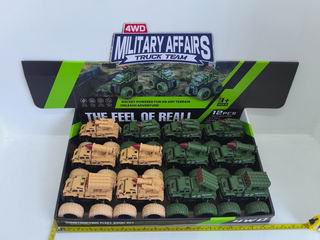 FRICTION MILITARY CAR 12PCS,