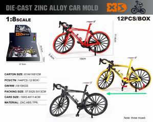 1:8 SLIDE DIE-CAST BICYCLE 12PCS,
