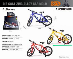 1:8 SLIDE DIE-CAST BICYCLE 12PCS,