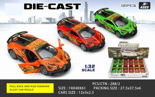 1:32 PULL BACK DIE-CAST CAR 12PCS,