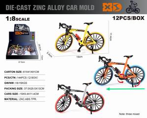 1:8 SLIDE DIE-CAST BICYCLE 12PCS,