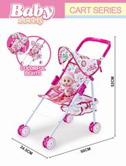 10 INCH DOLL W/MUSIC & CART W/LIGHT,