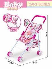10 INCH DOLL W/MUSIC & CART W/LIGHT,