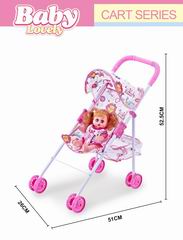 10 INCH DOLL W/MUSIC & CART,