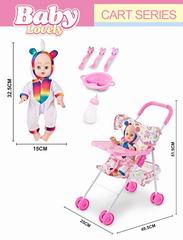 16 INCH DOLL W/MUSIC & CART,
