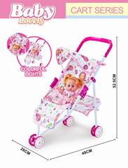 10 INCH DOLL W/MUSIC & CART W/LIGHT,
