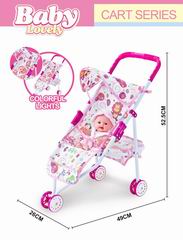10 INCH DOLL W/MUSIC & CART W/LIGHT,