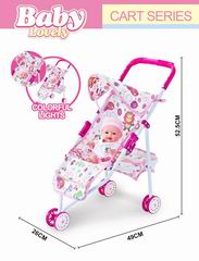 10 INCH DOLL W/MUSIC & CART W/LIGHT,