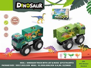 FRICTION DINOSAUR TRUCK W/LIGHT & MUSIC,