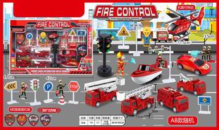 PULL BACK FIRE TRUCK SET,